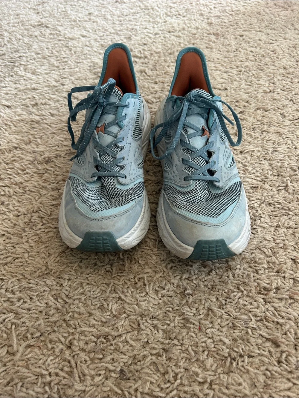 Hoka Men's Athletic Shoes Teal and Light Gray